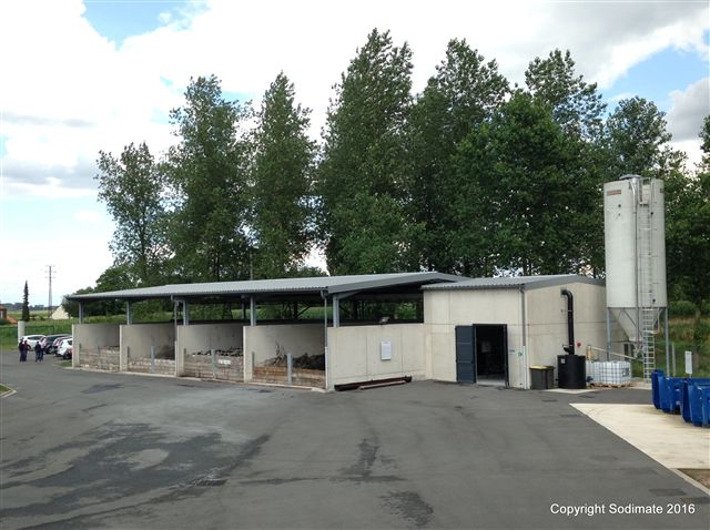 Wastewater plant with lime silo and sludge conditioning building
